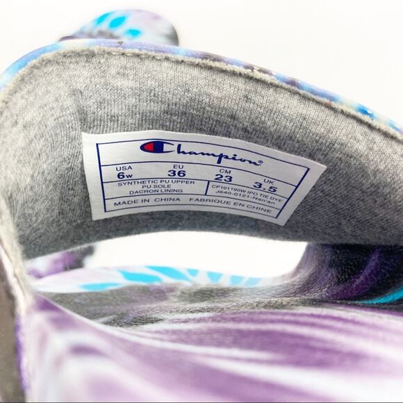 Champion Purple Blue Tie Dye Slides Sz 6 - Picture 5 of 6
